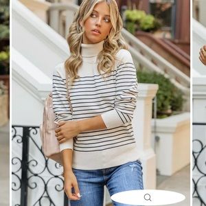 Vici Cambridge striped turtleneck